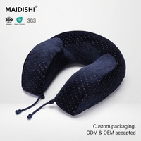 Oreiller de repos pour les yeux et le cou en mousse à mémoire de forme, certifié OEKO-TEX, personnalisable, en forme de U, portable, pour la sieste, amovible et lavable, vente en gros