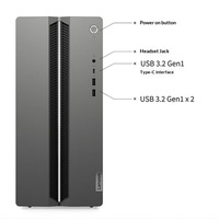 Ordinateur de bureau de jeu design Lenovo GeekPro Core i5-14400 RAM DDR5 SSD+HDD en option RTX5060-8G Silencieux et efficace pour le bureau à domicile