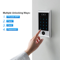 Système de contrôle d'accès aux portes par reconnaissance faciale RFID, étanche, extérieur, avec application TTlock, serrure de porte intelligente WiFi Ble