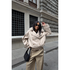 Abrigo de plumas Yakasi beige para mujer, talla S, ligero, para invierno - Product Image 5