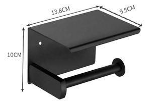 粘着式トイレットペーパーホルダー、電話棚付き、浴室・キッチン用、壁に貼るタイプ - Product Image 6