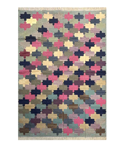 Tapis en coton fait main avec couleur unie réversible antidérapant taille personnalisable doux durable fibres naturelles formes accrocheuses - Product Image 1