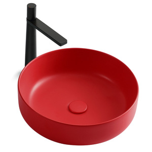 <b>Round</b> Ceramic Countertop <b>Basin</b> No Holes Easy Cleaning Bathroom Sink - Product Image 1