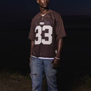 Tùy Chỉnh V Cổ Nhanh Chóng Khô Heavyweight Boxy Puff In Ấn T Áo Sơ Mi Lưới Bóng Đá Bóng Chày Bóng Rổ Bóng Đá Jersey T-Shirts Cho Nam Giới - Product Image 2