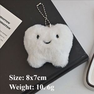 Llavero de peluche creativo al por mayor con diseño de dientes, bonito colgante de muñeca de dibujos animados de alta calidad para decoración de bolsos, pedidos al por mayor - Product Image 5