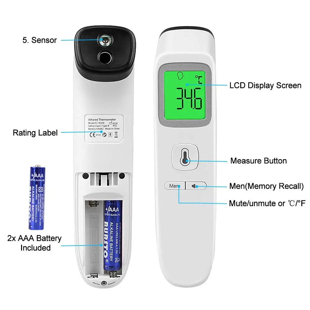 Hot Selling Digital Voorhoofd Non-contact Infrarood Thermometer Quick Lezen Digitale Thermometer