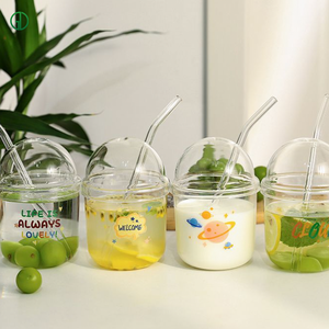 Calcomanías personalizadas Taza de café Iced American Coffee Glass Sublimation Boo BA Cup Summer Office Home Glass Water Cup con tapa y pajita - Product Image 4