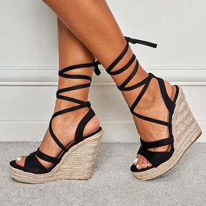 Factory Direct Sales Spot Increase Plus Size Women's <b>Shoes</b> Fashion British Style Elastic Strap Sandals - Product Image 4