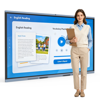Papan Tulis Interaktif HUSHIDA Scanner Share Smart Board Presisi Tinggi 4K UHD Layar Sentuh 55 Inci