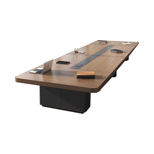 <b>Large</b> Modern Solid Wood Conference Table Office Meeting Room Boardroom Cable Management Cabinet Base Corporate Office Removable - Product Image 5