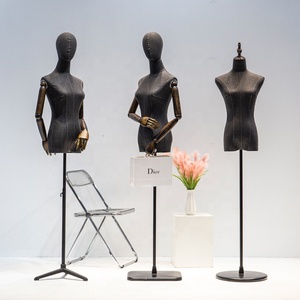 Mannequin Femme Demi-Corps Personnalisé en Papier Kraft Style Rétro pour Magasin de Vêtements, Présentoir de Scène, Faux Mannequin Corporel - Product Image 4
