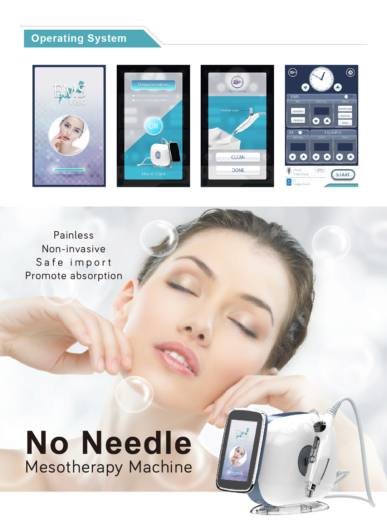 処分のため最終‼️EMS＋RF mesogun 導入機器をお探しの方に！ EMS+RF+ Needle Free Meso 3 In 1 Machine Free Mesotherapy