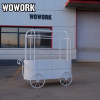 Chariot à fleurs WOWORK 2026 personnalisé, en métal noir, détachable, avec porte, pour fond de fête, style bonbon champagne