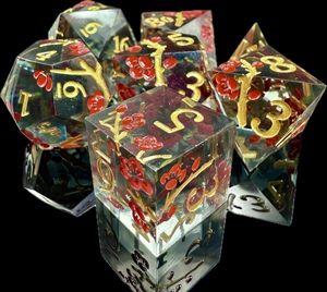 Dés de jeu de table DND COC pour groupes de jeu Dungeons and Dragons Cthulhu, polyèdre à angle droit, 7 pièces colorées - Product Image 1