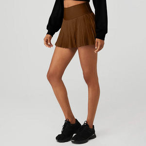 Özel Slim Fit kadın spor Mini pilili tenis elastik bel pilili kadın tenis elbise şort ile - Product Image 2