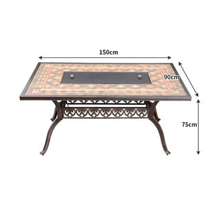 Keramisch Effect 150X90Cm Rechthoek Aluminium <span class=keywords><strong>Bbq</strong></span> Tafel Voor Buiten Barbecues - Product Image 1