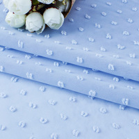 Échantillon Gratuit Personnalisé Tissu Chiffon Léger 100% Polyester Teint Respirant Couleur Unie avec Pompons pour Chemises et Jupes Fille en Rouleau