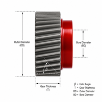 Engrenage hélicoïdal de précision personnalisé GGG50 en fonte ductile usiné CNC pour boîte de vitesses industrielle