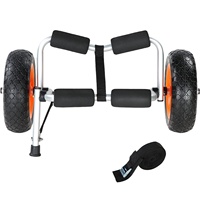 Chariot de kayak en aluminium personnalisable OEM Structure de conteneur roulant Chariot de kayak à main avec pneus solides de 10''