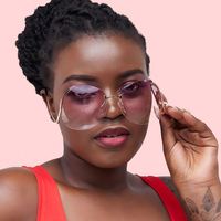 Lunettes de soleil rondes tendance pour femmes, verres PC UV400, monture métallique, design logo, pour l'extérieur, cadeau, gris thé