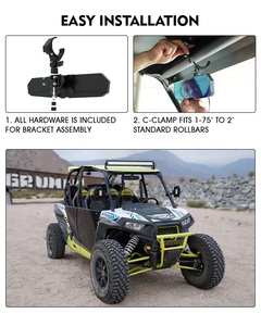 N2 13 "UTV Rückspiegel Mittels piegel mit unterem LED-Licht und Wipp schalter, passend für Can-am/<span class=keywords><strong>Polaris</strong></span> usw. - Product Image 6