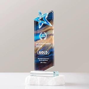 Premios <span class=keywords><strong>de</strong></span> Cristal Personalizados con Estrella, Impresión a Todo Color, Placa <span class=keywords><strong>de</strong></span> Cristal Arcoíris AB, Trofeo - Product Image 4