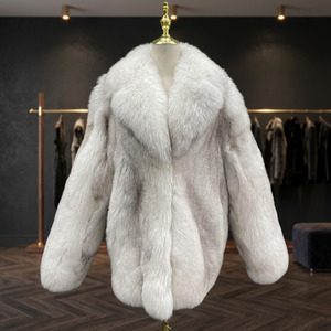 Manteau en fourrure de renard véritable, épais et chaud pour l'hiver, grande taille, longueur intégrale, pour hommes - Product Image 3