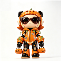 Figurine articulée de panda citrouille d'Halloween personnalisée OEM, poupée de personnage de collection, service de personnalisation directe usine en Chine