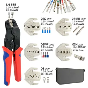 Set alat Crimping terminal Tang SN-58B, tang penjepit dengan 02C 06WF 06 2546B 03H rahang dapat ditukar dengan tas