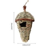 Cabane à oiseaux en osier naturel pour l'extérieur avec motif animal pour nid de colibri