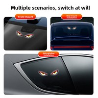 Lampe d'avertissement solaire « Oeil de démon » pour fenêtre triangulaire, lumière néon LED dynamique sans fil, sans câblage, lumière ambiante RVB colorée