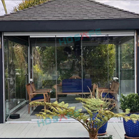 Portes et fenêtres extérieures en aluminium sans cadre, véranda en verre, porte extérieure en aluminium pour patio