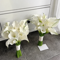 Künstliche Seiden-Calla-Lilien Hochzeits-Brautstrauß Handgefertigtes Realistisches Tisch-Blumenarrangement für Heimdekoration