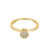 Bague de fiançailles pour femme, plaqué or 18K, bijoux incrustés de Zircon, bague de mariage, bague en cuivre, sac Opp tendance, doré, 12 pièces