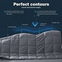Selimut Berbobot Quilted untuk Dewasa 5 10 15 20 25 lb dengan Butiran Kaca, Poliester Lembut untuk Rumah dan Perjalanan