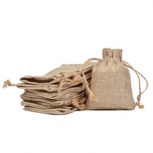 Small Jute Seed Bags Customized Burlap Hessian <b>Drawstring</b> Gunny Sack Bag for Gift Jewelry Cocoa Beans <b>Pouches</b> - Product Image 4