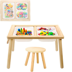 Mesa de Juego Multiusos para Niños con Almacenamiento, Organizador de Juguetes de Madera para Aprender y Comer - Product Image 1