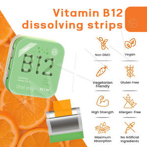 แถบฟิล์มบางสีส้ม B12ในช่องปากสำหรับอาหารเสริมเพื่อสุขภาพโภชนาการแถบวิตามินละลายใน B12 - Product Image 5
