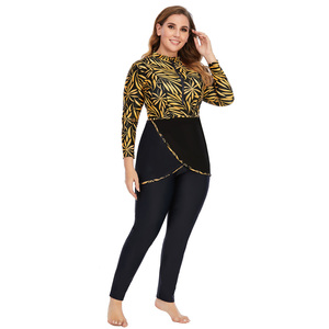 Traje <span class=keywords><strong>de</strong></span> baño islámico <span class=keywords><strong>de</strong></span> manga larga personalizable para damas, Burkini modesto <span class=keywords><strong>de</strong></span> cubierta completa con patrón <span class=keywords><strong>de</strong></span> impresión, traje <span class=keywords><strong>de</strong></span> baño musulmán Hijab para dama - Product Image 2