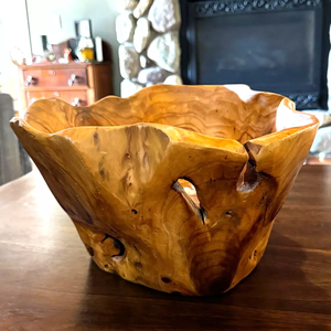 Ensemble de bols décoratifs en cèdre écologique personnalisés pour salades, fruits et légumes, design oriental, vaisselle en bois sculpté Guansen, vente en gros - Product Image 6