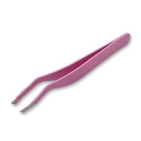 Pince à cils DIY en acier inoxydable courbée de précision antistatique de 10 mm pour cils en grappe