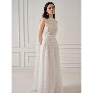 Ropa de moda de Vietnam para mujer, vestido elegante de marca para mujer, bufanda con efecto de encaje ZUKA, VESTIDO LARGO adjunto, Panel trasero largo - Product Image 2