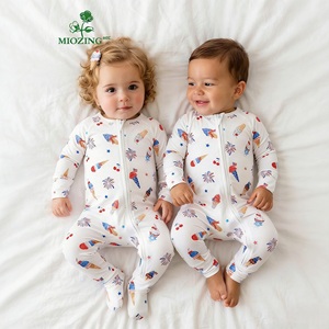 Miozing Bağımsızlık Günü Bebek Kıyafetleri Yeni Doğan Unisex Organik Bambu Bebek Pijamaları OEM Bebek Kıyafetleri Özel Logolu Bebek Kıyafetleri - Product Image 1