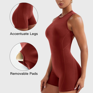 Combinaisons courtes personnalisées avec logo, écologiques, anti-humidité, à col montant, ouverture au dos, en nylon et élasthanne, style V Scrunch Bum - Product Image 2
