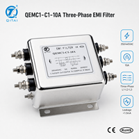Filtre EMI triphasé à usage général QEMC1-C1-10A 10A 250/440VAC avec borne à goujon pour armoire de commande industrielle