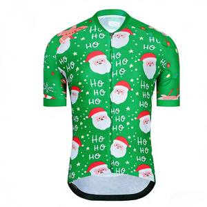 Maillot de cyclisme de haute qualité, coupe-vent, respirant, imperméable, anti-transpiration, séchage rapide, imprimé avec un motif de Père Noël, pour un cadeau de Noël - Product Image 3