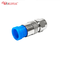 Conector de cable coaxial de compresión RF de 75ohm/50ohm, conector CATV RG6/RG11 para conectores de crimpado de enchufe macho tipo F recto