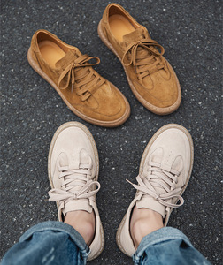 Chaussures de sport rétro pour hommes en daim véritable de haute qualité, chaussures décontractées tendance pour la marche estivale - Product Image 1