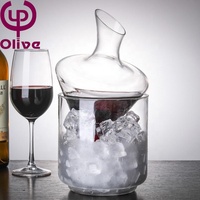 Carafe à whisky et bière Gift Core, distributeur rapide, 1000 ml, bouche biseautée, base conique, seau à glace, ensemble de carafe à vin en cristal