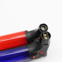 Vente en gros, coupe-vent, flammes de Jet, allume-cigare rechargeable au gaz Butane, pour cigare, espace de noël, noir, cadeau rouge